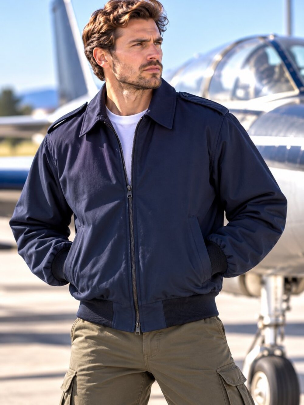 Vintage DSCP Wings Collection Navy Military Bomber Jacket 40R USA